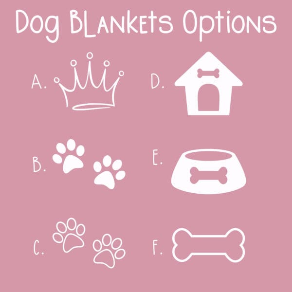 dog blanket graphic options