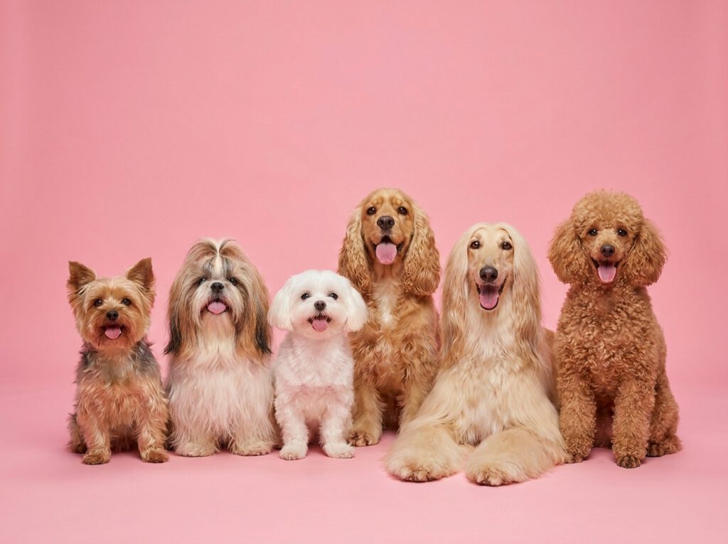 Why Coat Type Matters More Than Breed long coated dogs yorkshire terriers shih tzus maltese cocker spaniels afghan hounds poodles